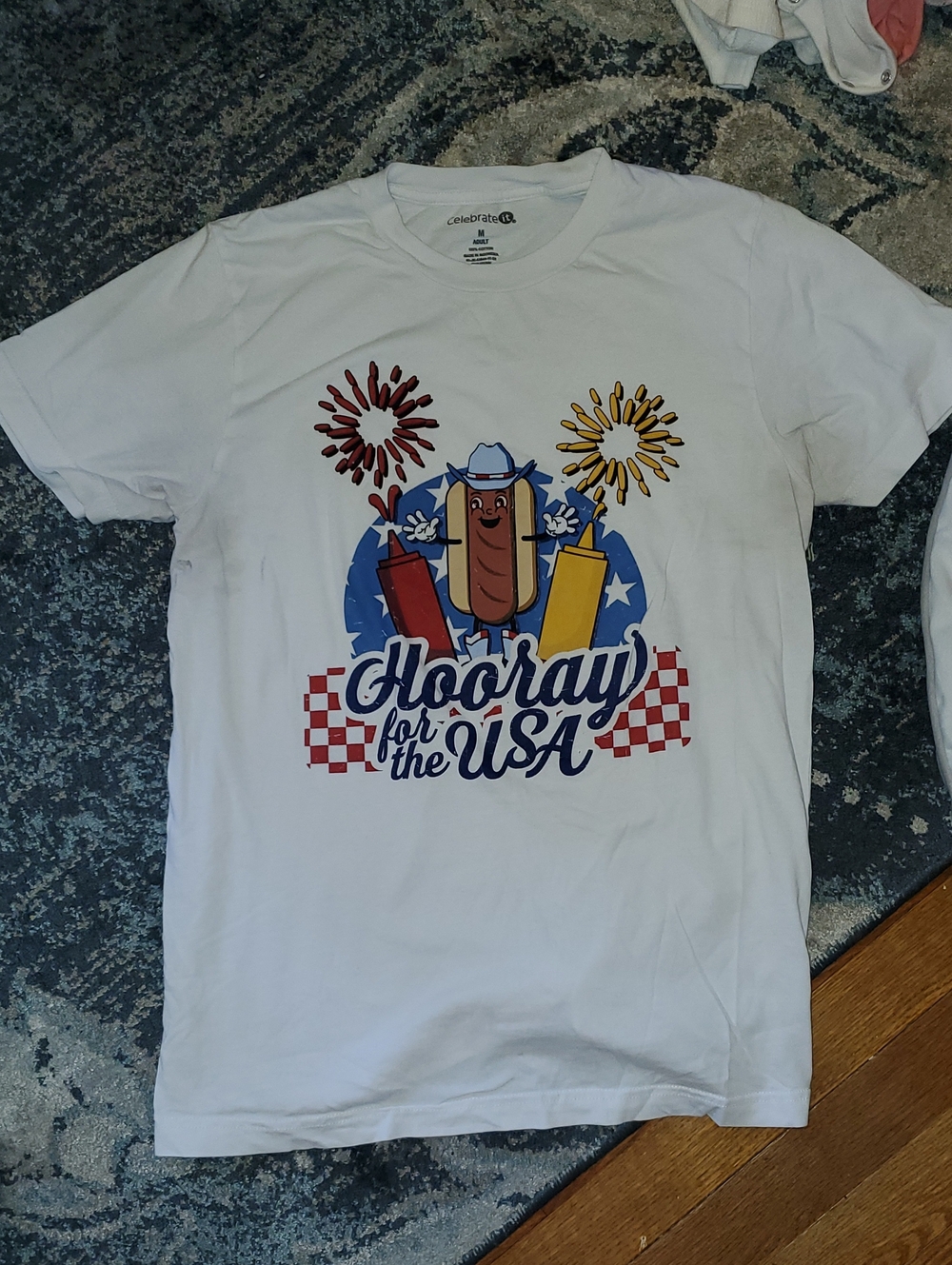 Celebrate It White Patriotic 'Hooray for the USA' Short-Sleeve Graphic Tee